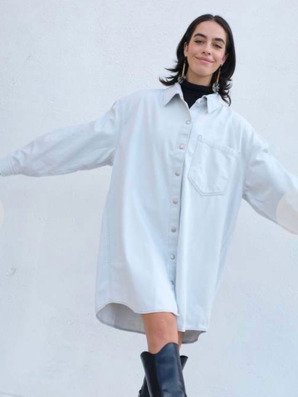Agolde Mazie Shirt Dress Oversized Denim S